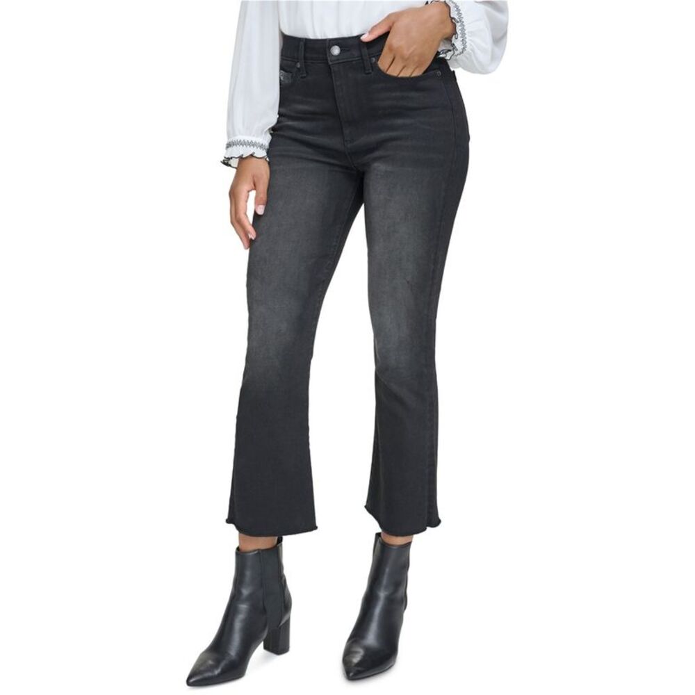 Karl Lagerfeld Womens Paris Women's High Rise Flare Regular Cropped Jeans, NWT